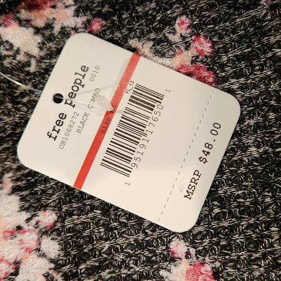 Free People Intimately One Of The Girls Black Floral Combo XS FP1047 - Picture 4 of 6